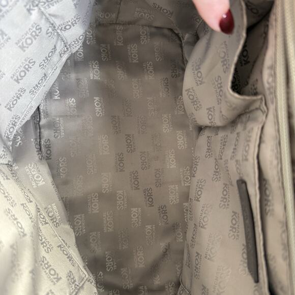 Michael Kors Jet Set Grab Bag Jacquard Signature MK Monogram Canvas Tote Gray - Picture 6 of 11